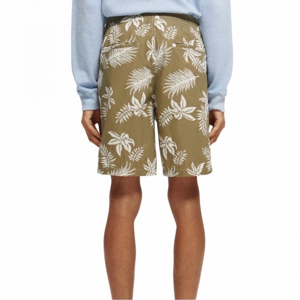 Scotch & Soda Printed poplin Bermuda shorts Khaki Leaf - Picture 3 of 6